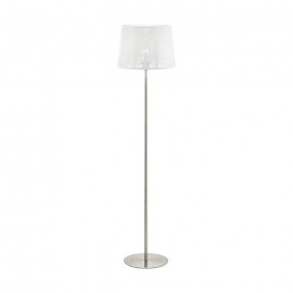 Eglo-Hambleton F/L 1X60W E27 Floor Lamp Satin Nickel/White